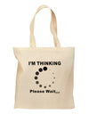 Thinking Please Wait Grocery Tote Bag - Natural-Grocery Tote-TooLoud-Natural-Medium-Davson Sales