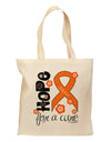 Hope for a Cure - Orange Ribbon Leukemia - Flowers Grocery Tote Bag-Grocery Tote-TooLoud-Natural-Medium-Davson Sales