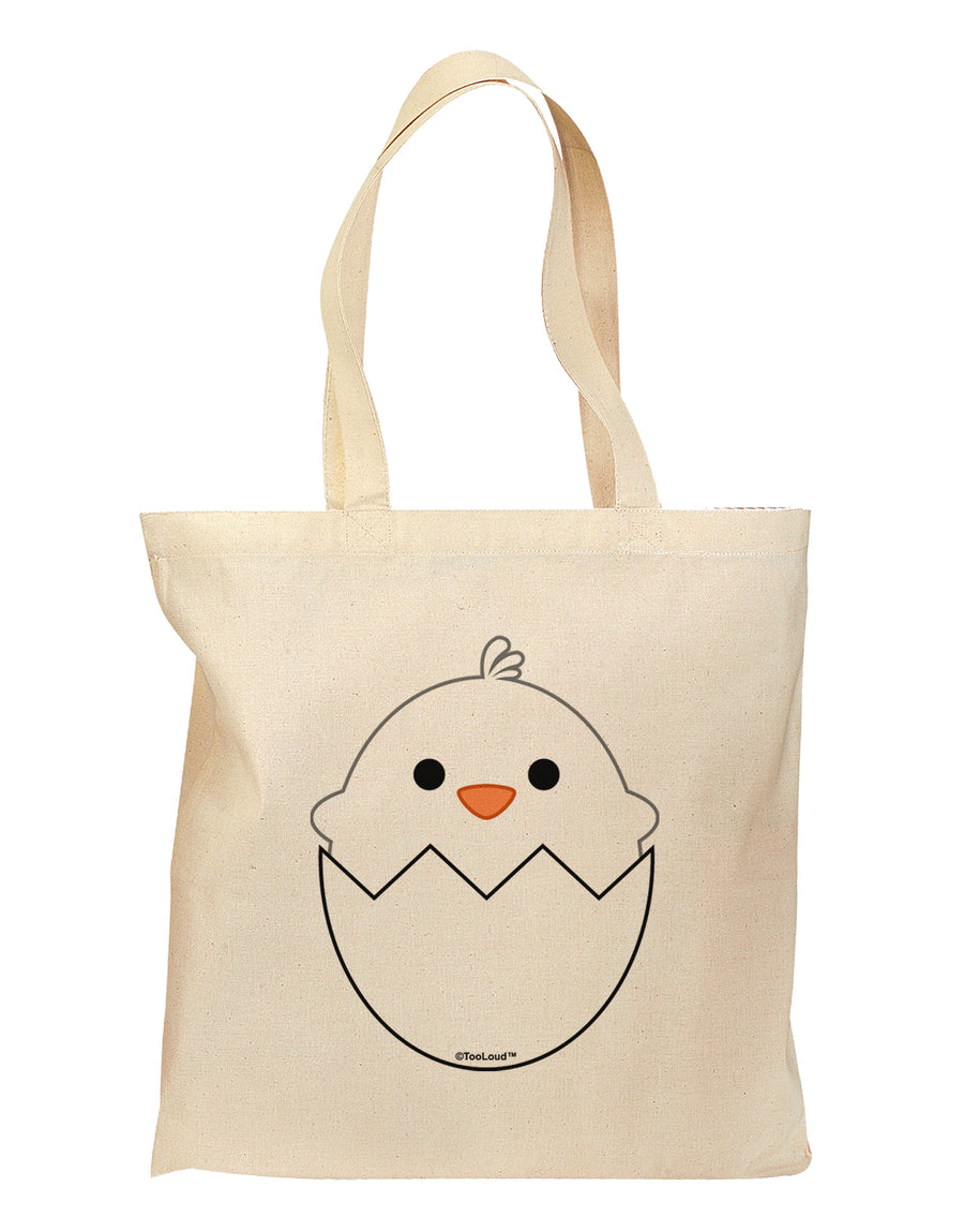 Cute Hatching Chick - White Grocery Tote Bag by TooLoud-Grocery Tote-TooLoud-Natural-Medium-Davson Sales