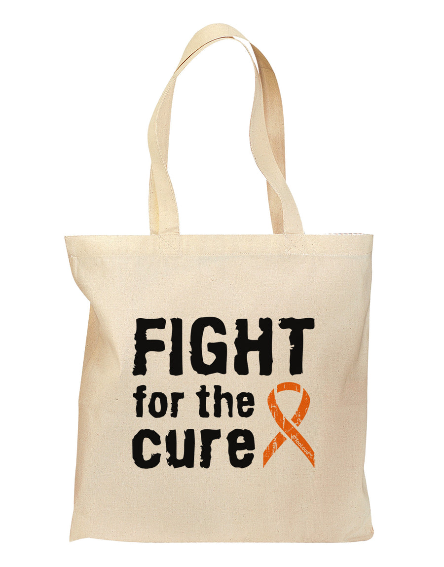 Fight for the Cure - Orange Ribbon Leukemia Grocery Tote Bag-Grocery Tote-TooLoud-Natural-Medium-Davson Sales