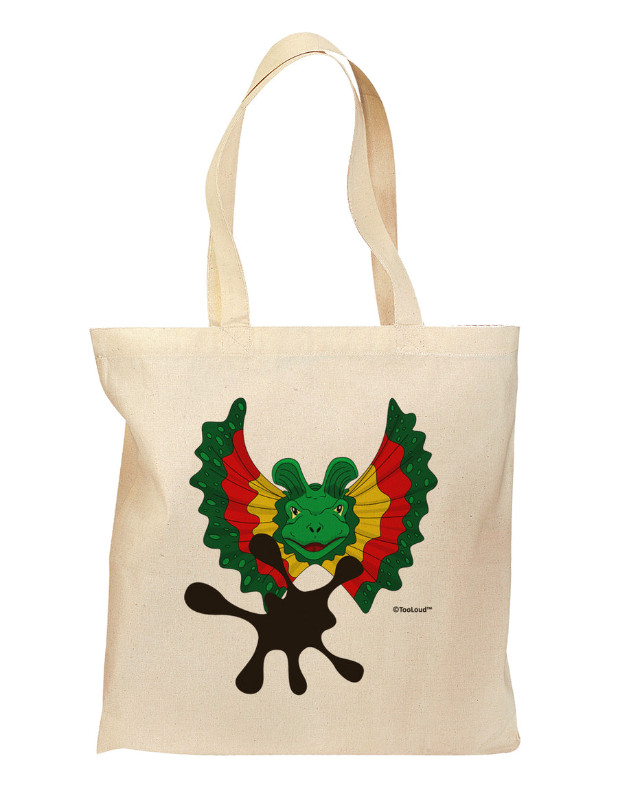 Dilophosaurus Design - Spit Grocery Tote Bag by TooLoud-Grocery Tote-TooLoud-Natural-Medium-Davson Sales