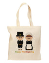 Cute Pilgrim Couple Happy Thanksgiving Grocery Tote Bag-Grocery Tote-TooLoud-Natural-Medium-Davson Sales