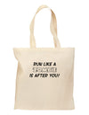 Run Like a Zombie Is After You Grocery Tote Bag-Grocery Tote-TooLoud-Natural-Medium-Davson Sales