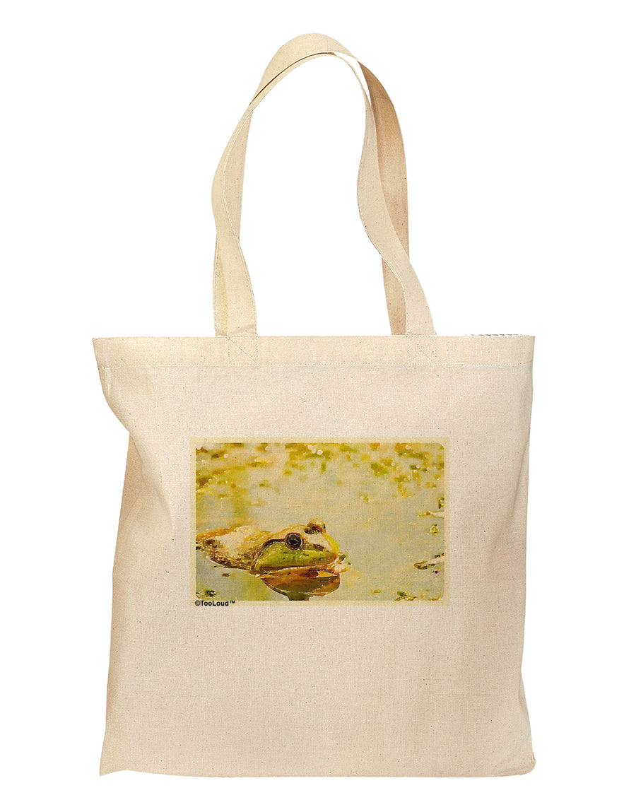 Bullfrog In Watercolor Grocery Tote Bag - Natural by TooLoud-Grocery Tote-TooLoud-Natural-Medium-Davson Sales