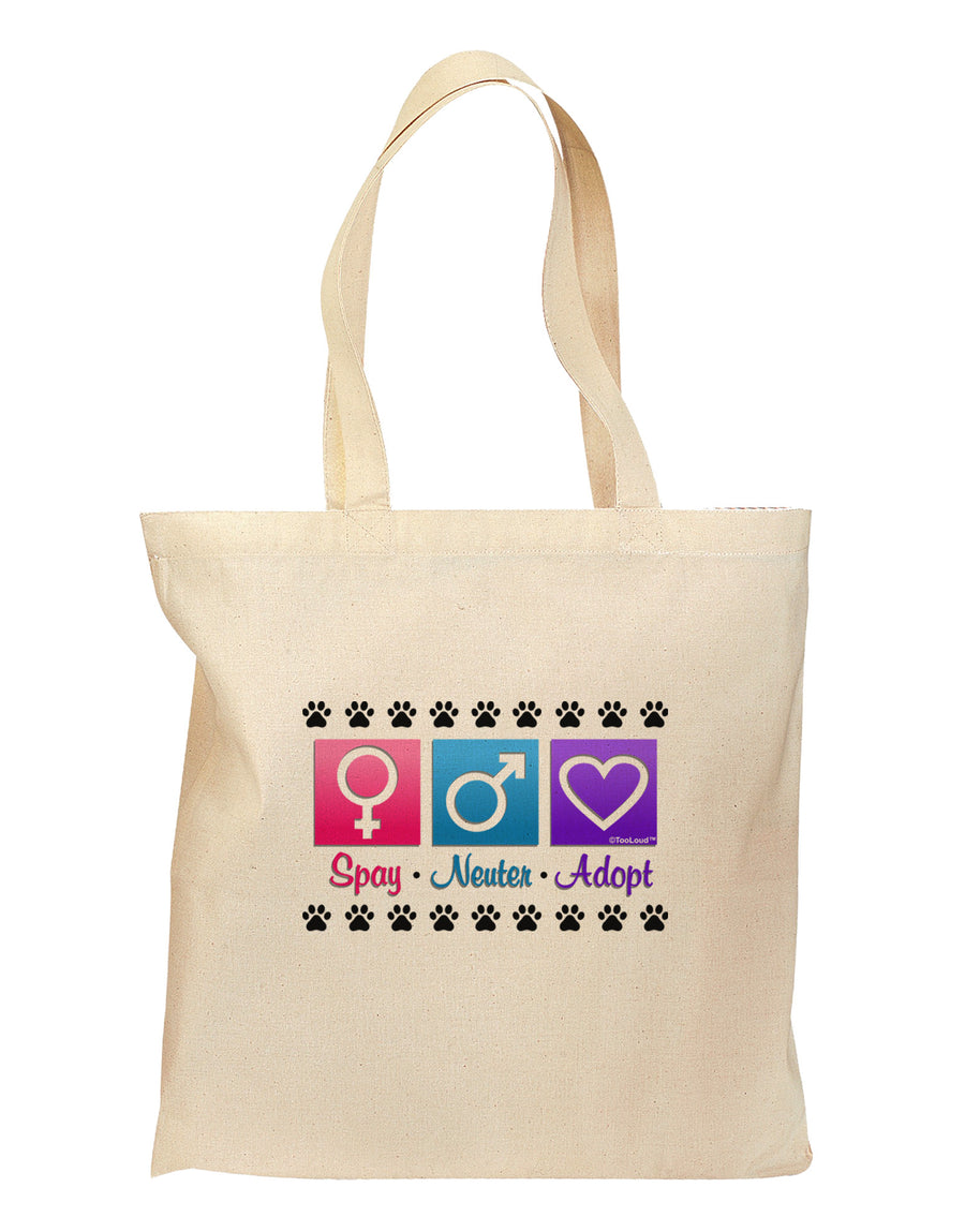 Spay Neuter Adopt Grocery Tote Bag-Grocery Tote-TooLoud-Natural-Medium-Davson Sales