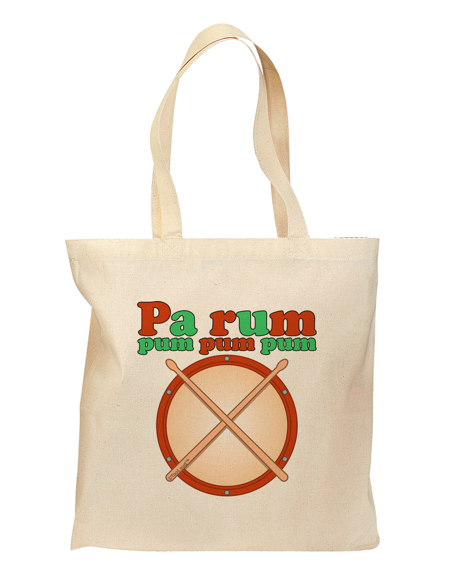 Pa Rum Pum Pum Pum Grocery Tote Bag-Grocery Tote-TooLoud-Natural-Medium-Davson Sales