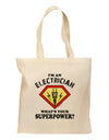 Electrician - Superpower Grocery Tote Bag-Grocery Tote-TooLoud-Natural-Medium-Davson Sales