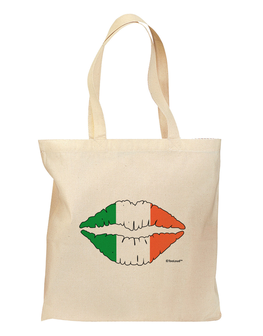 Irish Flag Kiss Grocery Tote Bag by TooLoud-Grocery Tote-TooLoud-Natural-Medium-Davson Sales