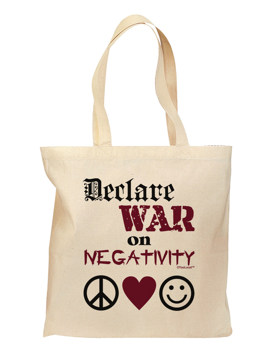 Declare War on Negativity Grocery Tote Bag by TooLoud-Grocery Tote-TooLoud-Natural-Medium-Davson Sales