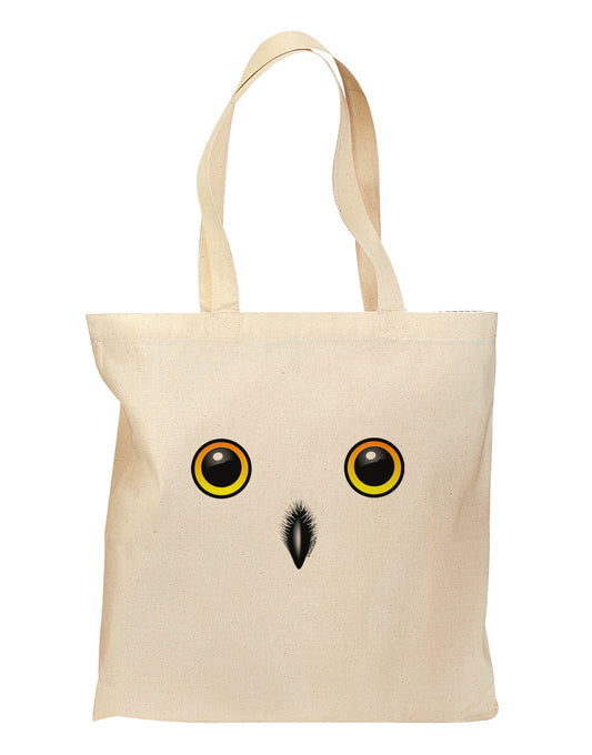 Cute Snowy Owl Face Grocery Tote Bag-Grocery Tote-TooLoud-Natural-Medium-Davson Sales