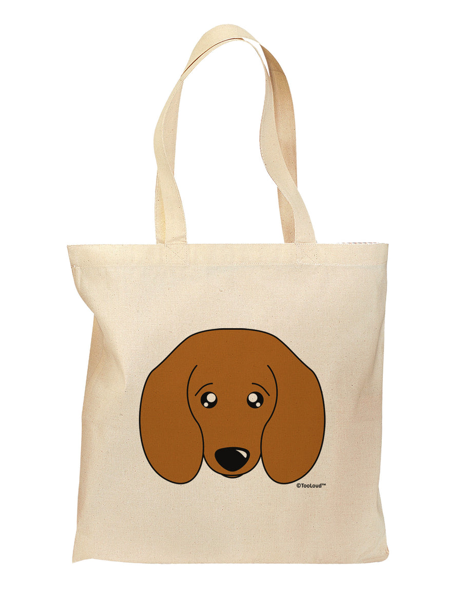 Cute Doxie Dachshund Dog Grocery Tote Bag by TooLoud-Grocery Tote-TooLoud-Natural-Medium-Davson Sales