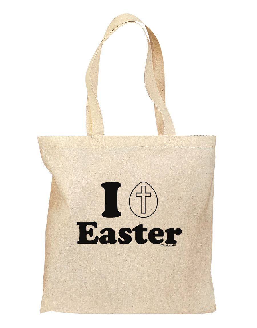 I Egg Cross Easter Design Grocery Tote Bag by TooLoud-Grocery Tote-TooLoud-Natural-Medium-Davson Sales