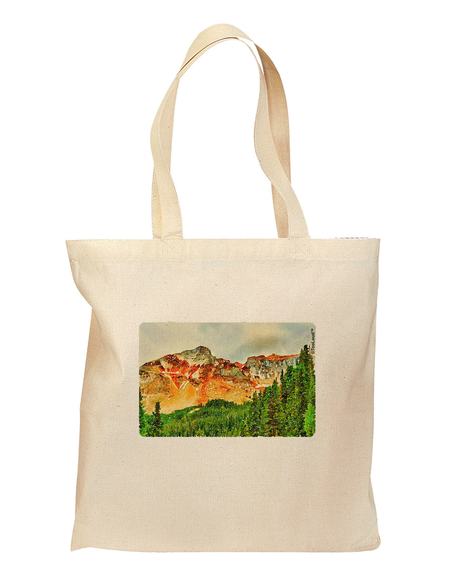 Colorado Forrest Watercolor Grocery Tote Bag-Grocery Tote-TooLoud-Natural-Medium-Davson Sales