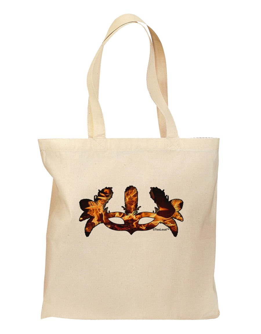 Fire Masquerade Mask Grocery Tote Bag by TooLoud-Grocery Tote-TooLoud-Natural-Medium-Davson Sales