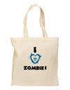 I Heart Zombies - Bio Hazard Heart Blue Grocery Tote Bag-Grocery Tote-TooLoud-Natural-Medium-Davson Sales