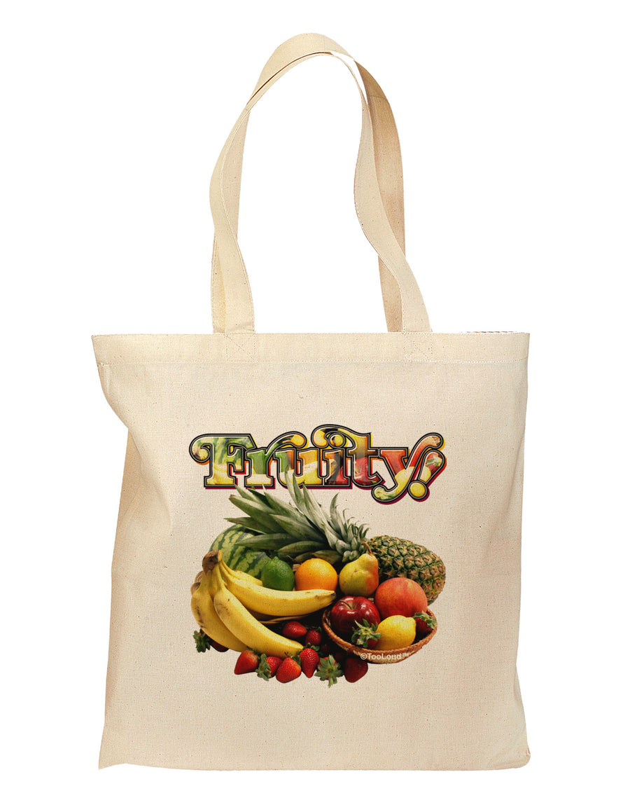 Fruity Fruit Basket 2 Grocery Tote Bag-Grocery Tote-TooLoud-Natural-Medium-Davson Sales