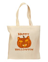 Cat-O-Lantern With Text Grocery Tote Bag-Grocery Tote-TooLoud-Natural-Medium-Davson Sales