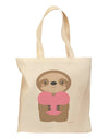 Cute Valentine Sloth Holding Heart Grocery Tote Bag by TooLoud-Grocery Tote-TooLoud-Natural-Medium-Davson Sales