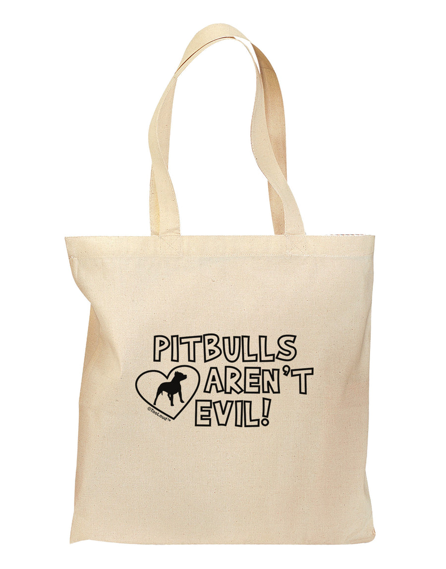 Pitbulls Aren't Evil Grocery Tote Bag-Grocery Tote-TooLoud-Natural-Medium-Davson Sales