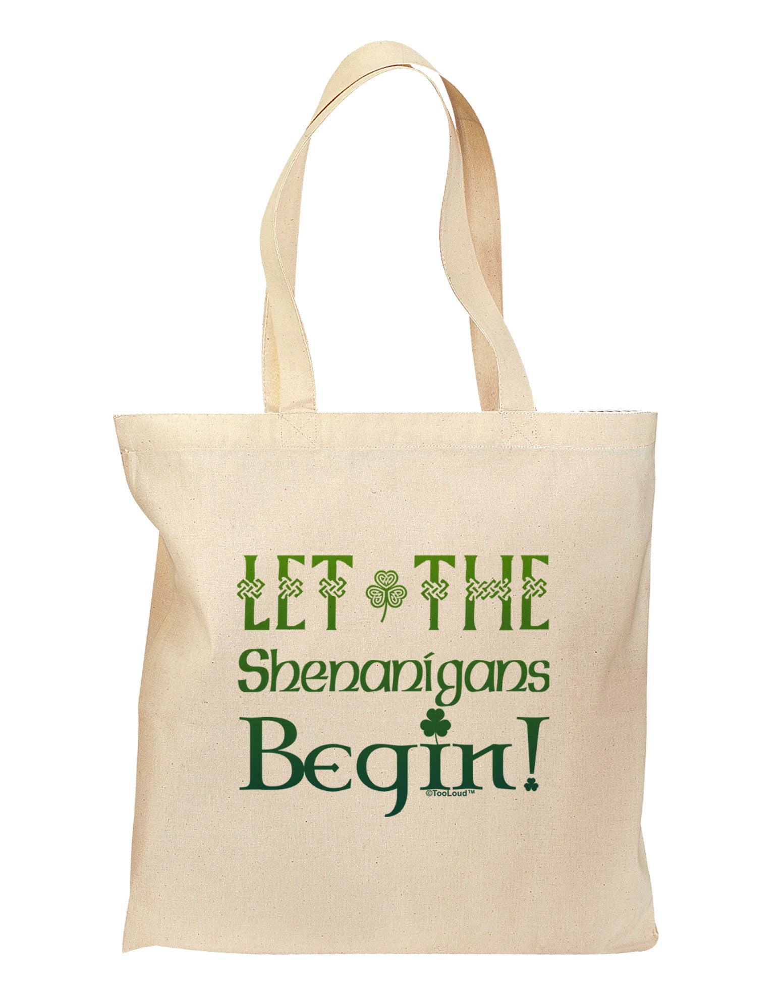 Let the Shenanigans Begin Grocery Tote Bag-Grocery Tote-TooLoud-Natural-Medium-Davson Sales