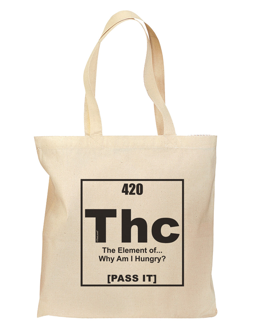 420 Element THC Funny Stoner Grocery Tote Bag - Natural by TooLoud-Grocery Tote-TooLoud-Natural-Medium-Davson Sales