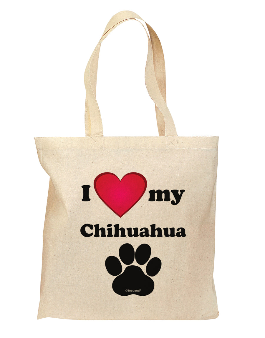 I Heart My Chihuahua Grocery Tote Bag - Natural by TooLoud-Grocery Tote-TooLoud-Natural-Medium-Davson Sales