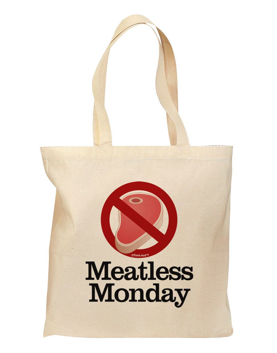 Meatless Monday Grocery Tote Bag by TooLoud-Grocery Tote-TooLoud-Natural-Medium-Davson Sales