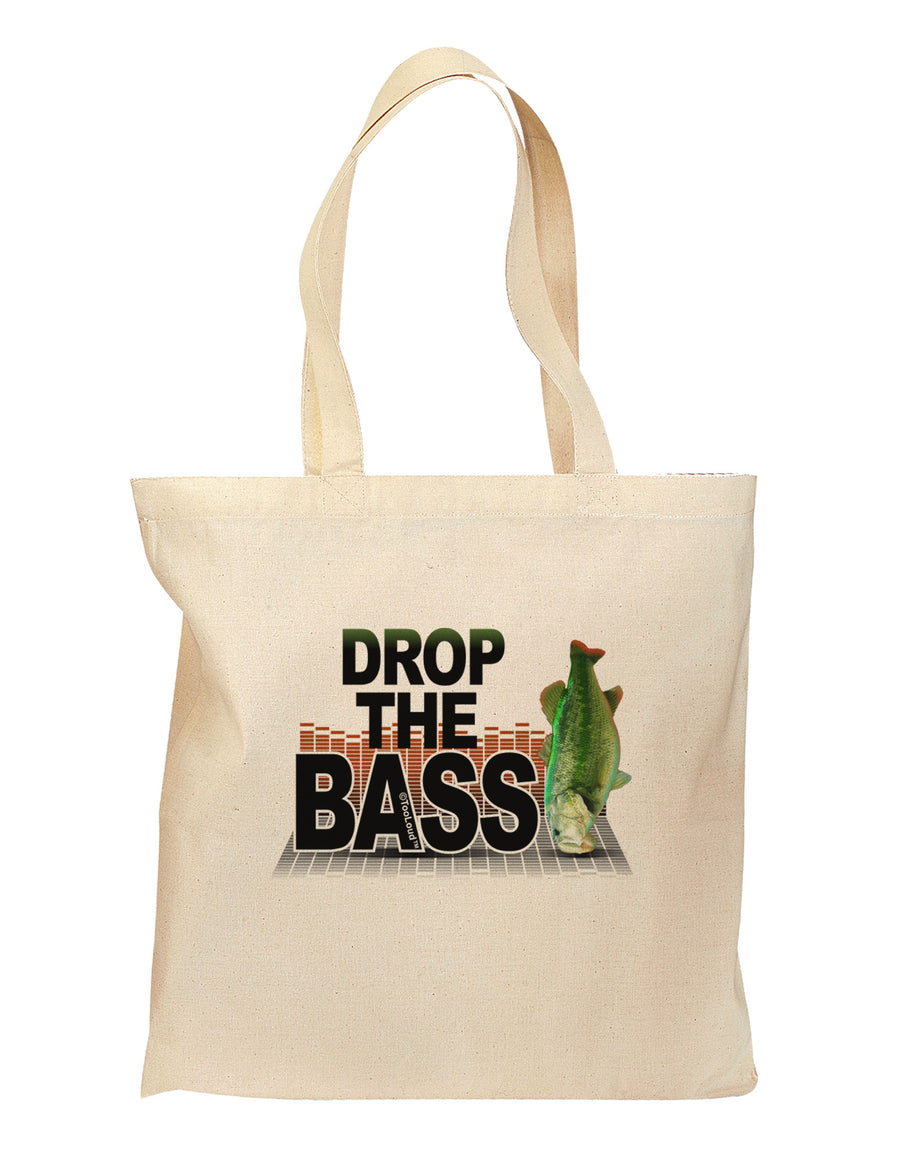 Drop The Bass Fish Grocery Tote Bag-Grocery Tote-TooLoud-Natural-Medium-Davson Sales