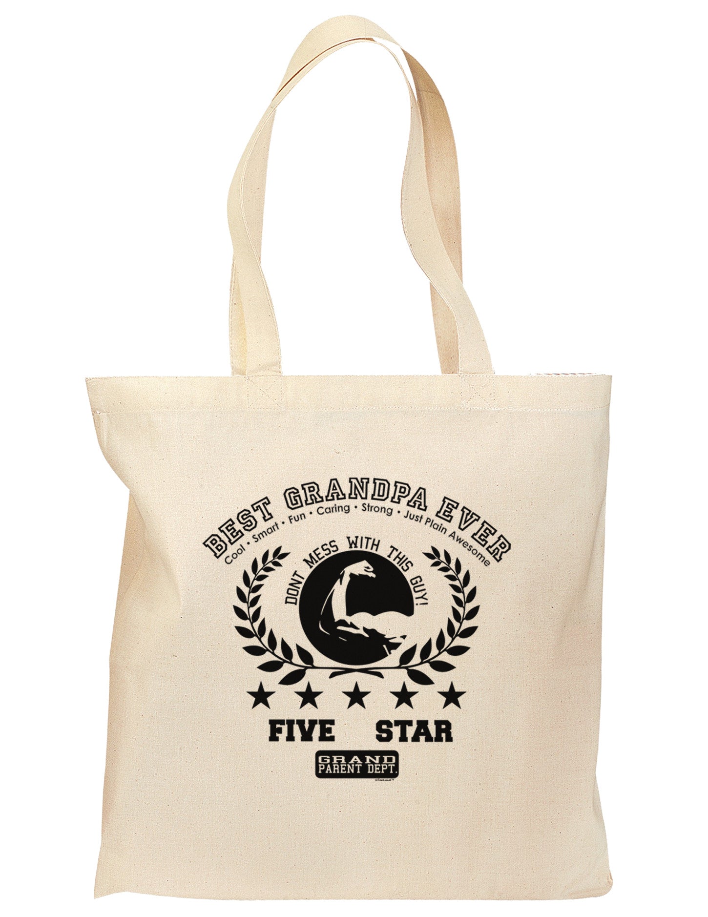 Best Grandpa Ever Collegiate Grocery Tote Bag-Grocery Tote-TooLoud-Natural-Medium-Davson Sales