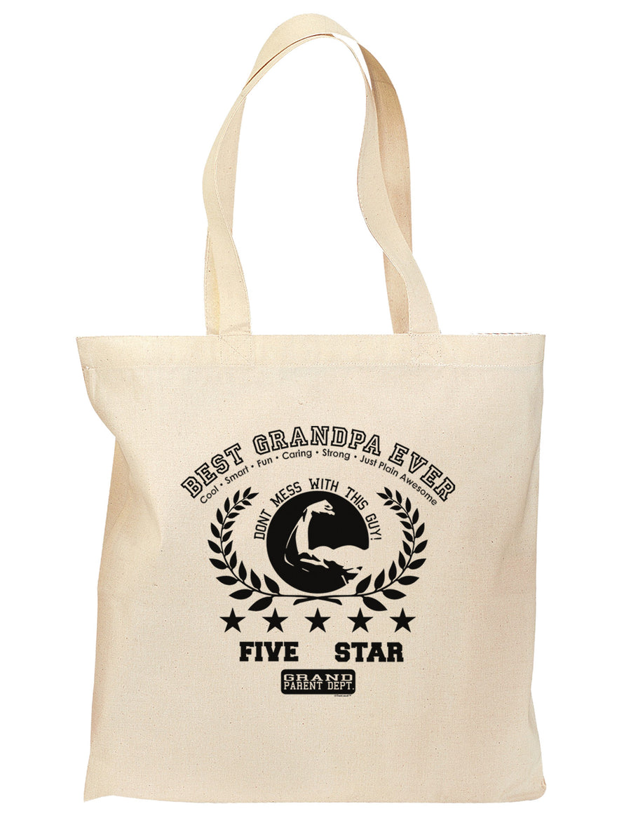 Best Grandpa Ever Collegiate Grocery Tote Bag-Grocery Tote-TooLoud-Natural-Medium-Davson Sales