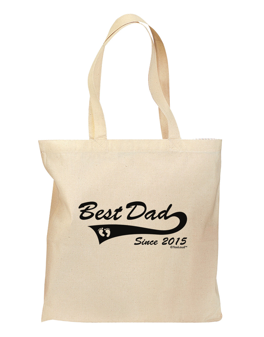 Best Dad Since 2015 Grocery Tote Bag by TooLoud-Grocery Tote-TooLoud-Natural-Medium-Davson Sales