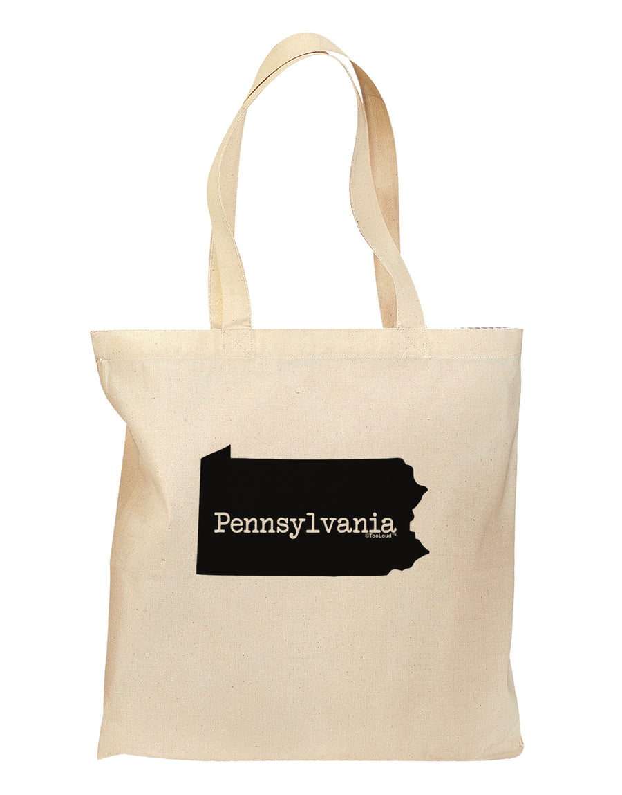 Pennsylvania - United States Shape Grocery Tote Bag by TooLoud-Grocery Tote-TooLoud-Natural-Medium-Davson Sales