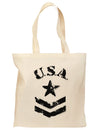 USA Military Star Stencil Logo Grocery Tote Bag-Grocery Tote-TooLoud-Natural-Medium-Davson Sales