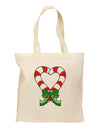 Candy Cane Heart Christmas Grocery Tote Bag-Grocery Tote-TooLoud-Natural-Medium-Davson Sales