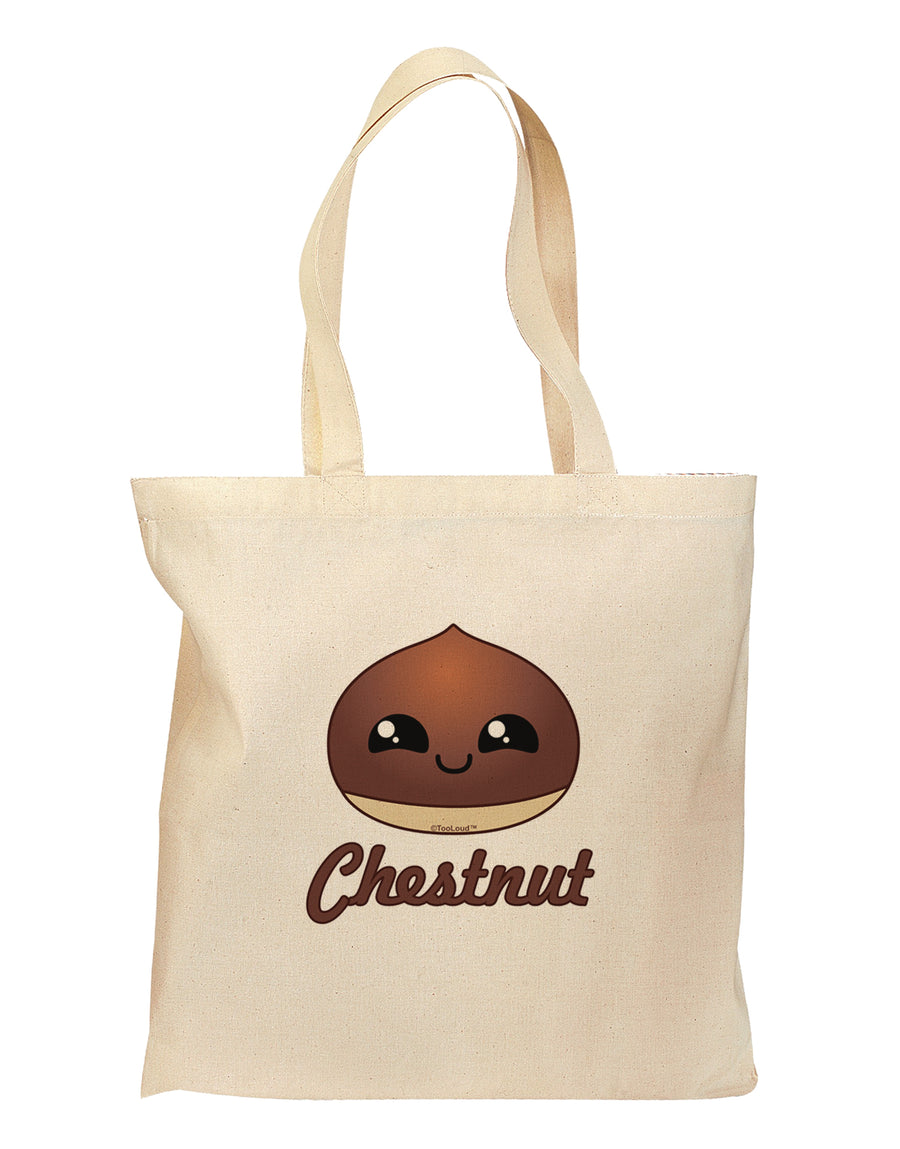 Cute Chestnut Design - Christmas Text Grocery Tote Bag-Grocery Tote-TooLoud-Natural-Medium-Davson Sales