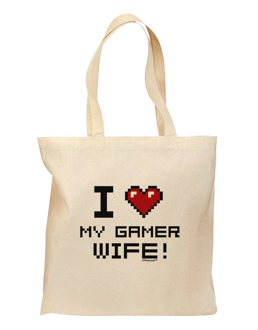 I Heart My Gamer Wife Grocery Tote Bag-Grocery Tote-TooLoud-Natural-Medium-Davson Sales