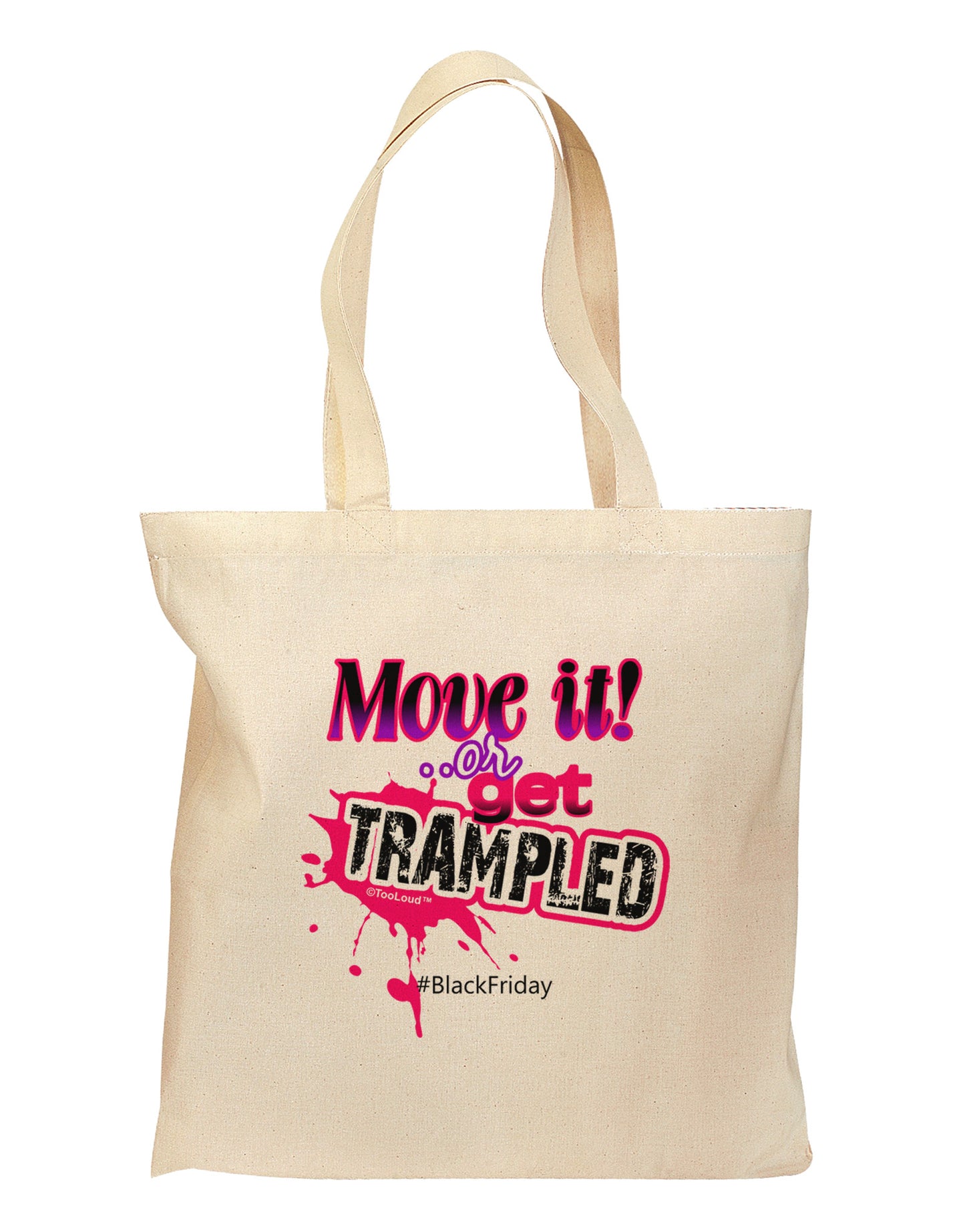 Move It Or Get Trampled Grocery Tote Bag-Grocery Tote-TooLoud-Natural-Medium-Davson Sales