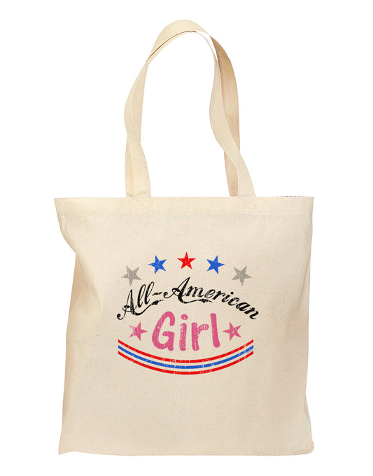 All-American Girl Grocery Tote Bag-Grocery Tote-TooLoud-Natural-Medium-Davson Sales