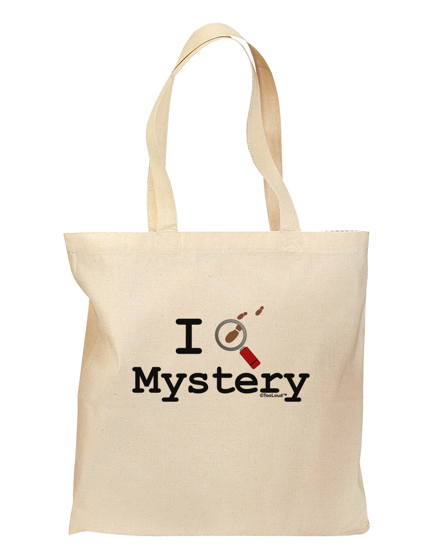 I Love Mystery Grocery Tote Bag - Natural-Grocery Tote-TooLoud-Natural-Medium-Davson Sales