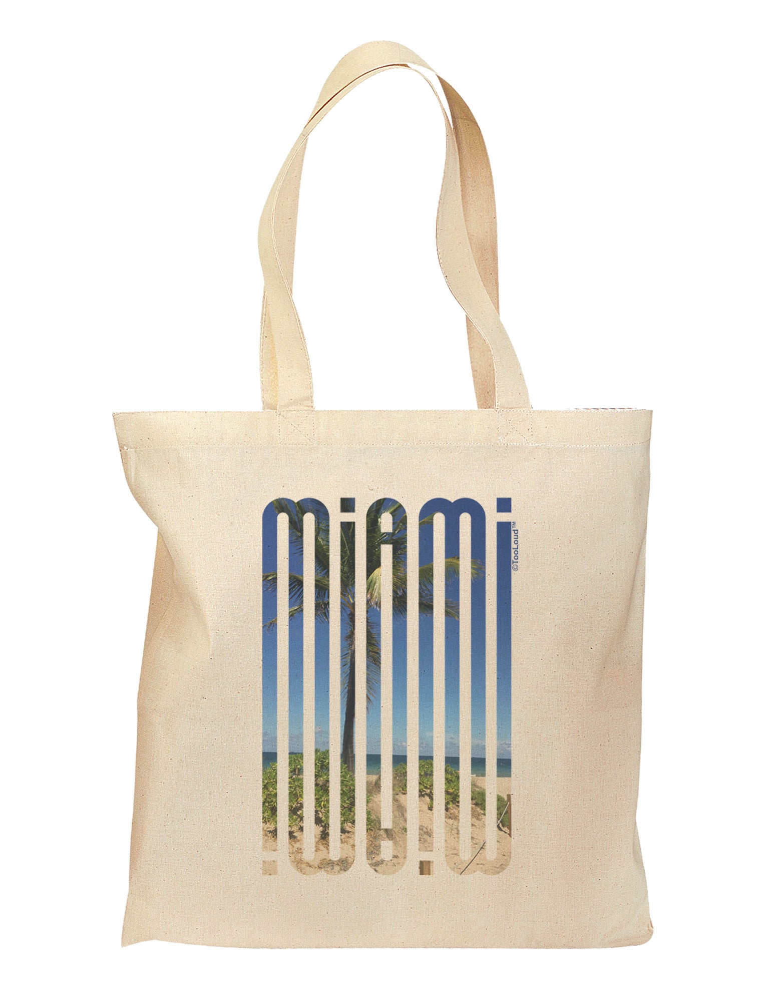 Miami Beach View Mirage Grocery Tote Bag-Grocery Tote-TooLoud-Natural-Medium-Davson Sales