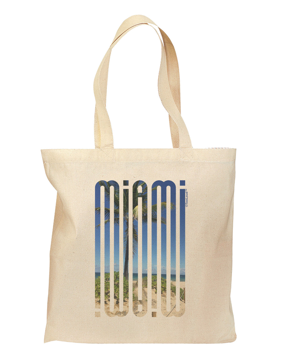 Miami Beach View Mirage Grocery Tote Bag-Grocery Tote-TooLoud-Natural-Medium-Davson Sales