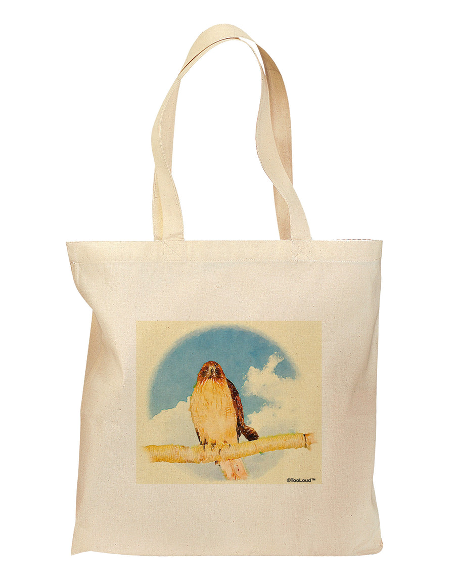 Red-tailed Hawk Grocery Tote Bag-Grocery Tote-TooLoud-Natural-Medium-Davson Sales