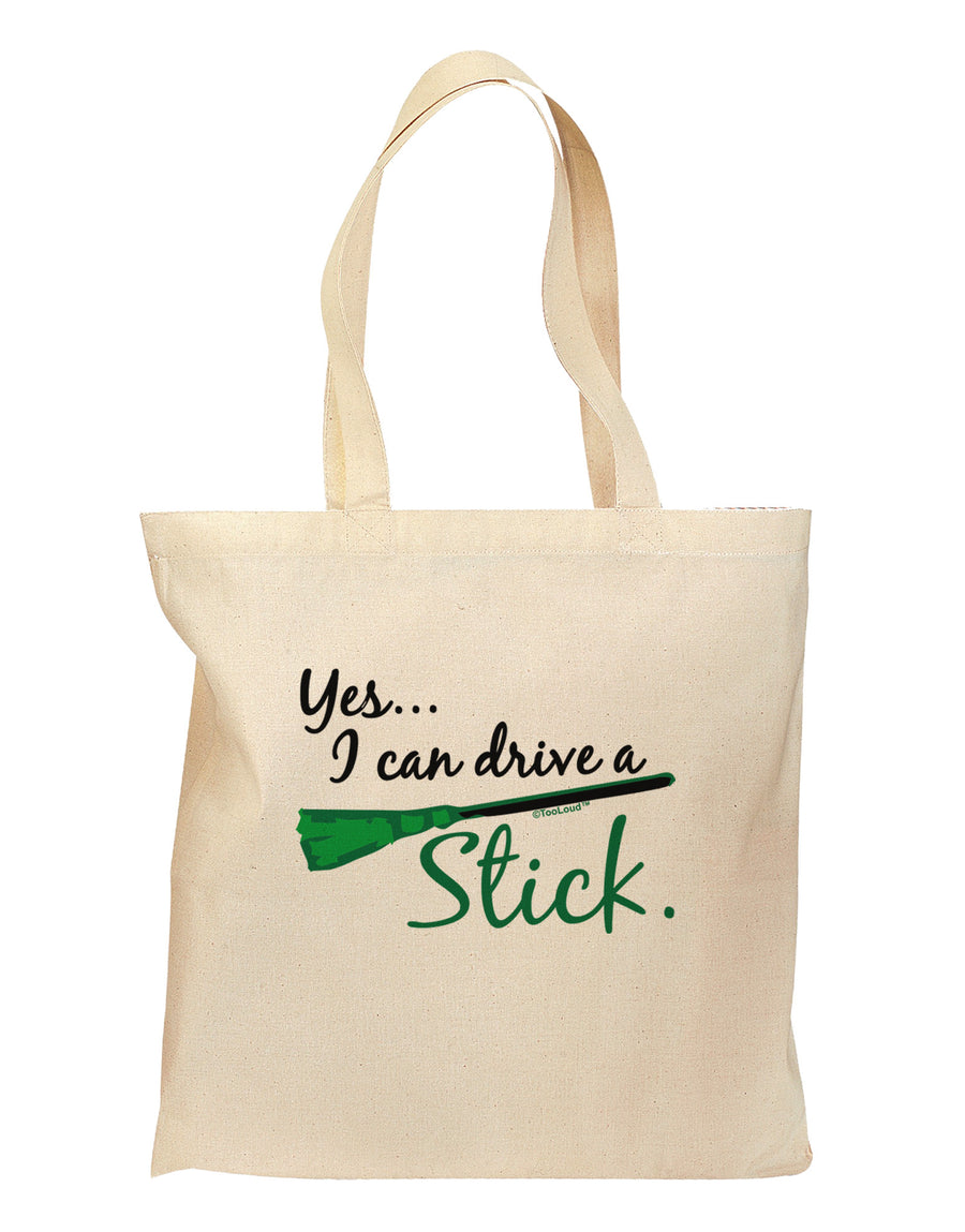 Drive Stick Green Grocery Tote Bag-Grocery Tote-TooLoud-Natural-Medium-Davson Sales