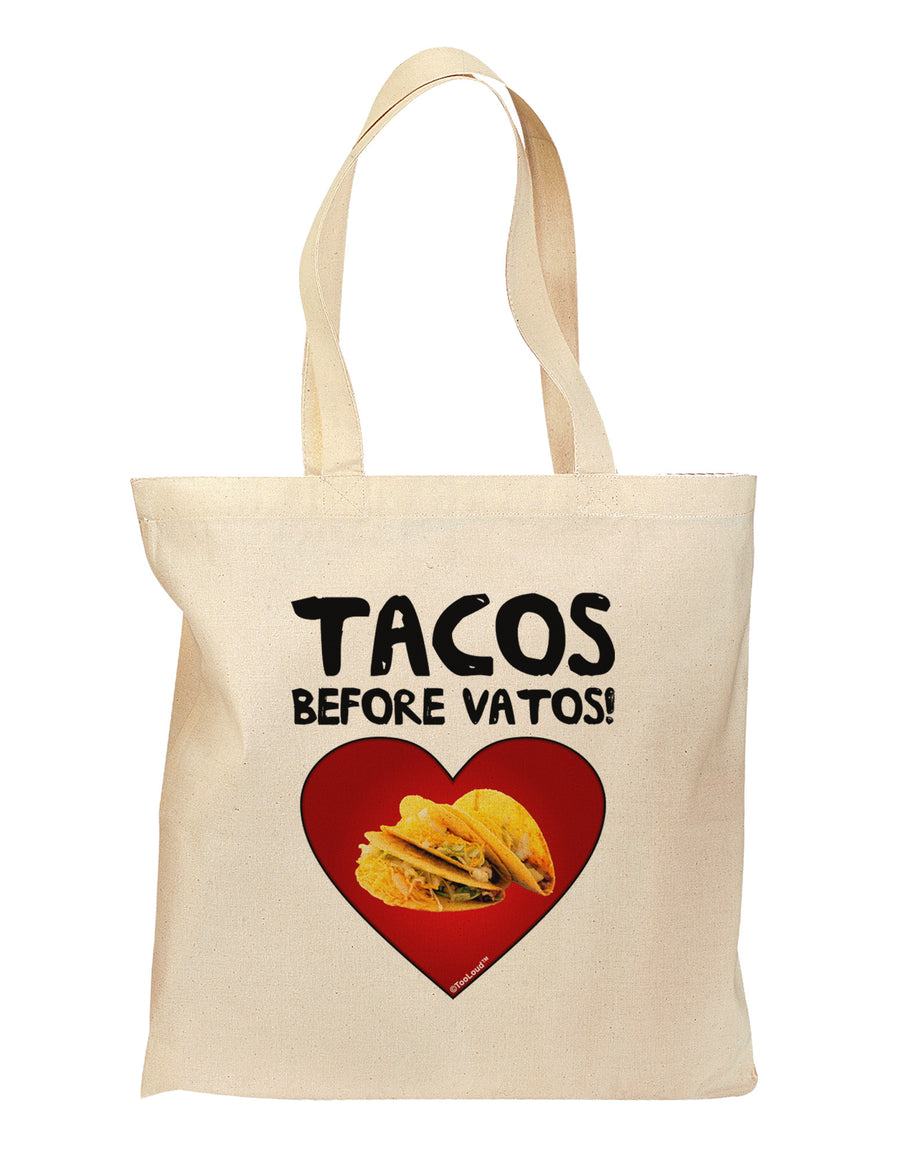 Tacos before Vatos Grocery Tote Bag by TooLoud-Grocery Tote-TooLoud-Natural-Medium-Davson Sales