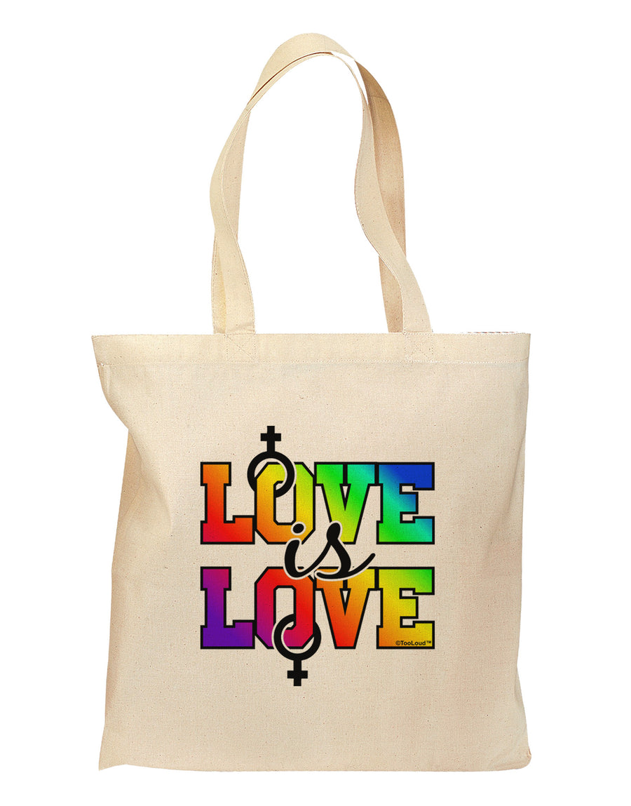 Love Is Love Lesbian Pride Grocery Tote Bag-Grocery Tote-TooLoud-Natural-Medium-Davson Sales