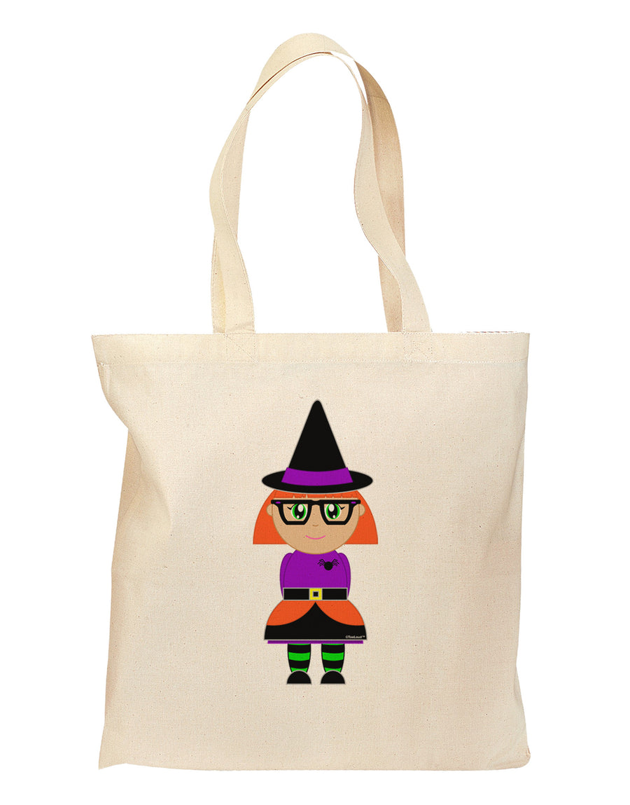 Cute Witch Halloween Grocery Tote Bag-Grocery Tote-TooLoud-Natural-Medium-Davson Sales