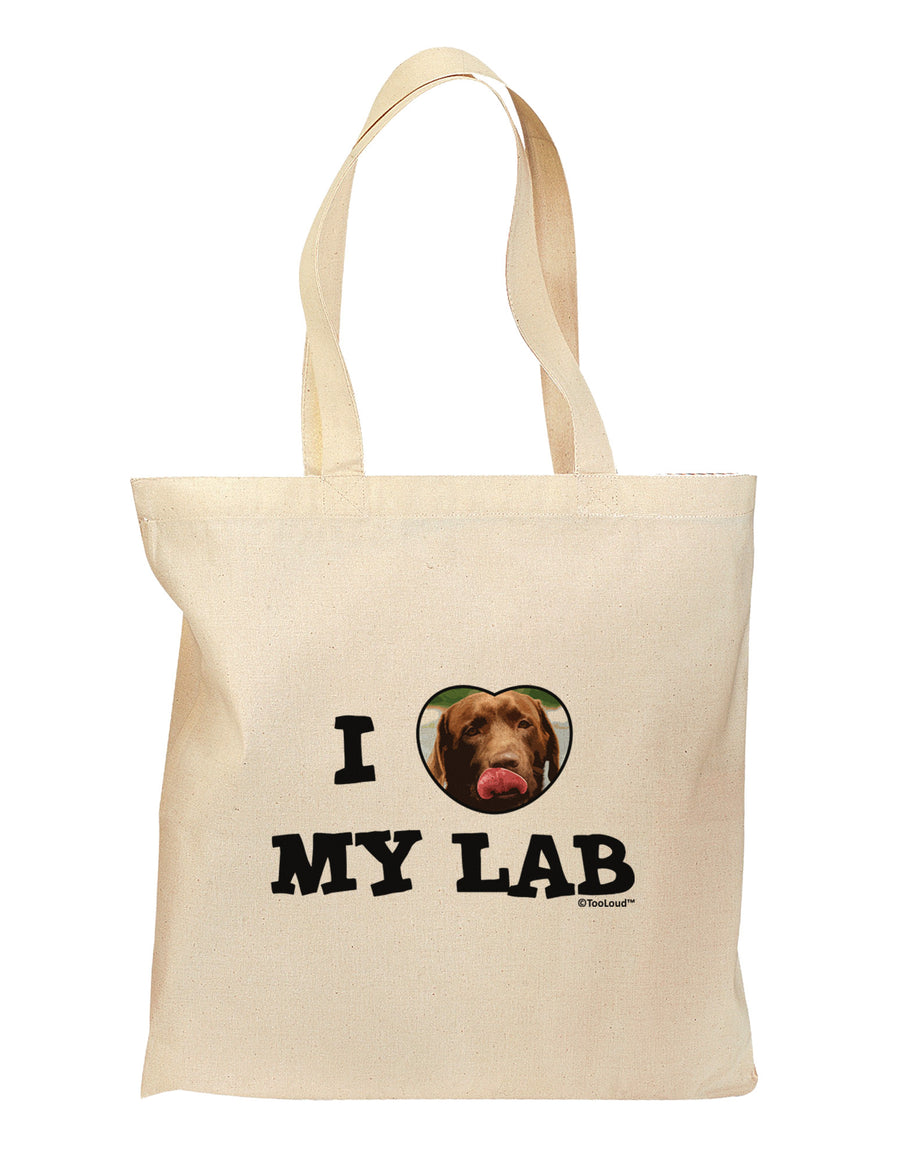 I Heart My Lab Grocery Tote Bag-Grocery Tote-TooLoud-Natural-Medium-Davson Sales