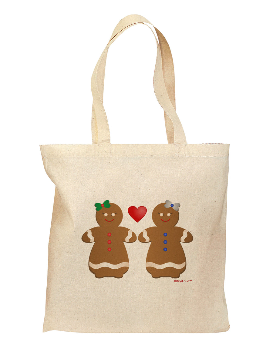 Gingerbread Woman Couple Grocery Tote Bag by TooLoud-Grocery Tote-TooLoud-Natural-Medium-Davson Sales