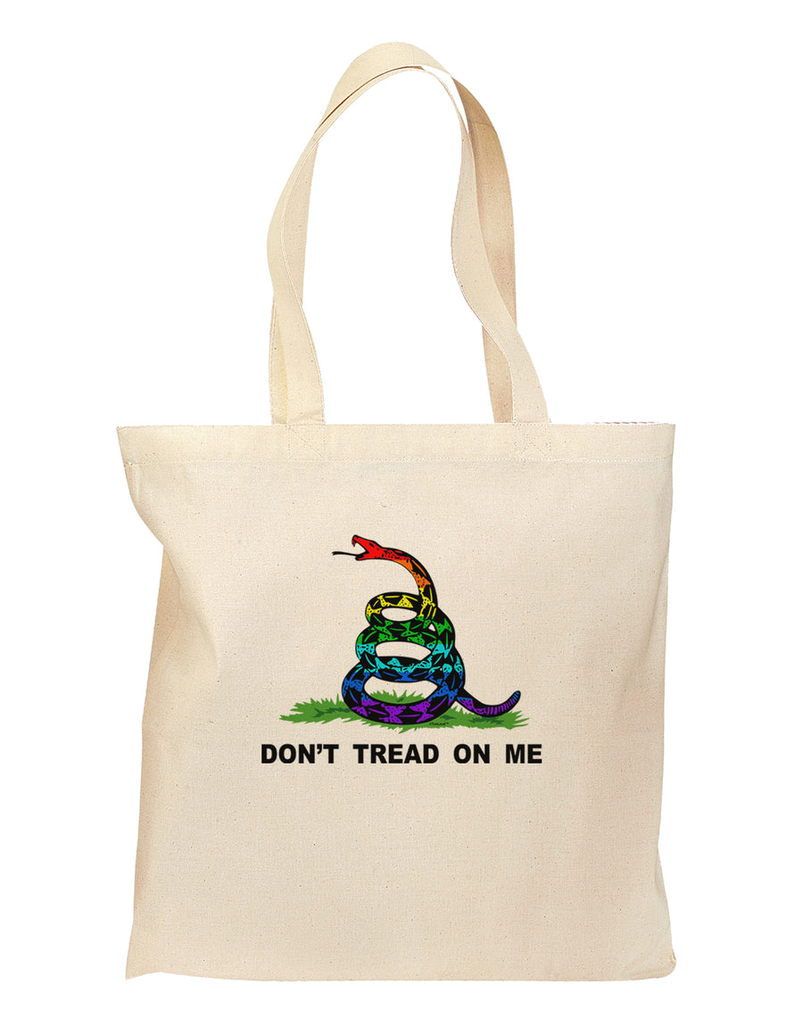 LGBT Freedom Rainbow Don't Tread on Me Grocery Tote Bag-Grocery Tote-TooLoud-Natural-Medium-Davson Sales