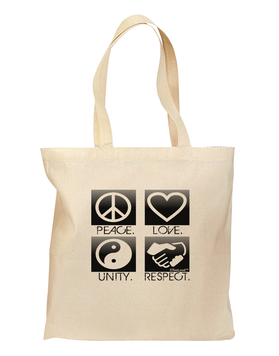 PLUR Squares BnW Grocery Tote Bag-Grocery Tote-TooLoud-Natural-Medium-Davson Sales